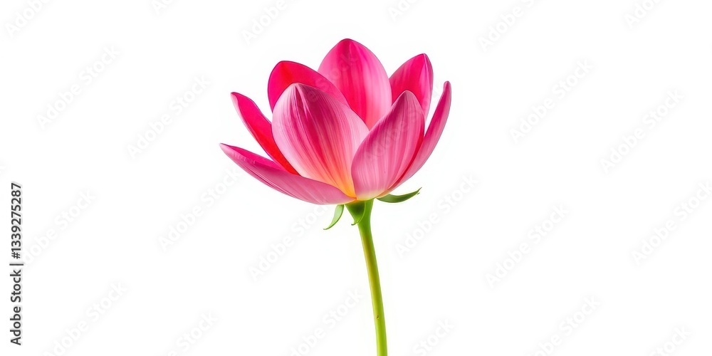 A single vibrant bloom, petals perfectly formed, isolated on pure white, macro, flora A single vibrant bloom, petals perfectly formed, isolated on pure white, macro, flora