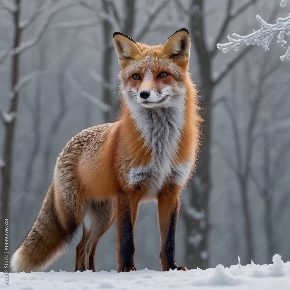 Fox in Winter Landscape Fox in Winter Landscape