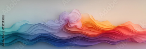 abstract 3d background with colorful waves photo