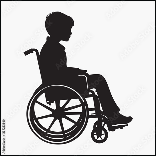 child in wheelchair silhouette