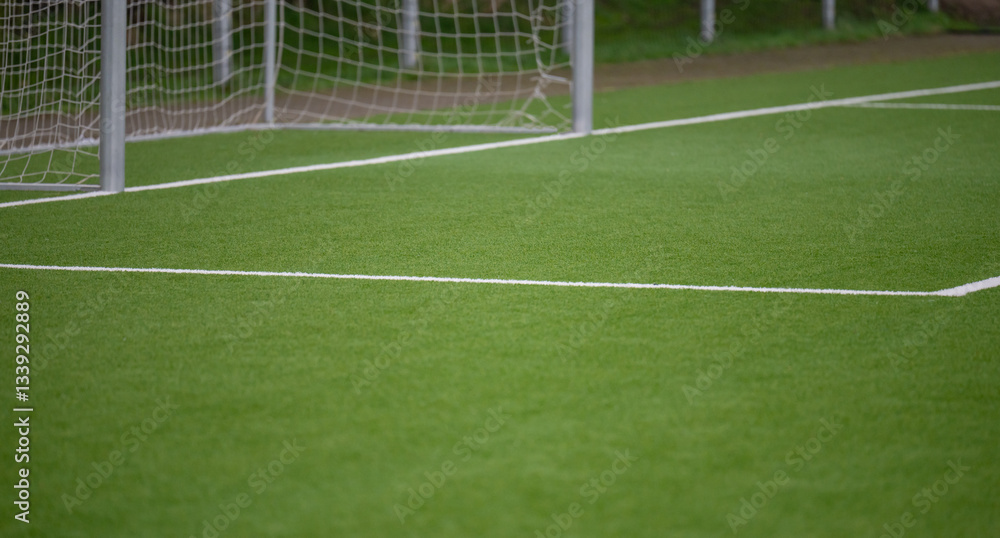 Fußballtor auf einem Rasensportplatz