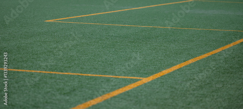 Obraz na płótnie Kunstrasen Sportplatz Fußballfeld mit Feldlinien w salonie