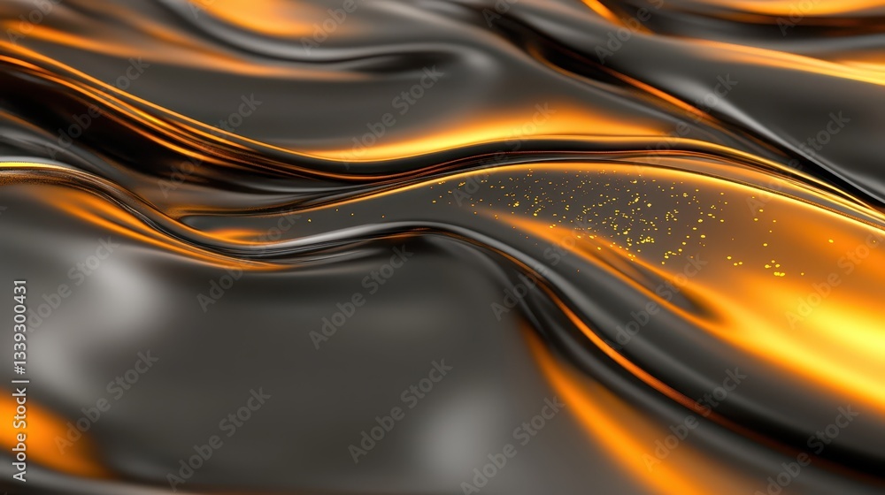 Obraz premium Luxurious black and orange abstract background with elegant gold accents for modern designs
