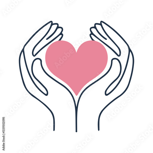 Charity icon,Celebrate love, unity, and kindness with elegant vector illustrations—perfect for weddings, charities, and heartfelt moments. Download now for creative projects that inspire connection