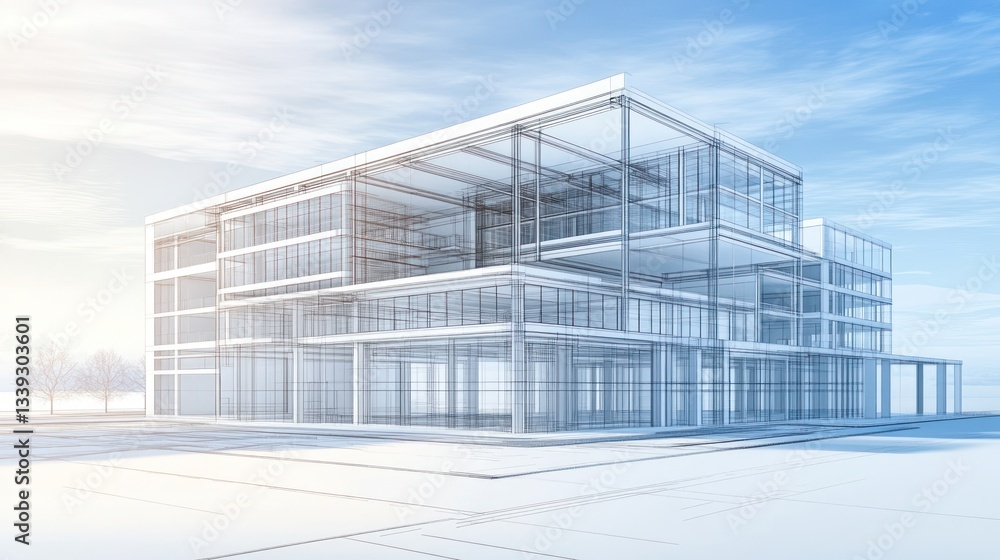 Obraz premium Blueprint of a Modern Architectural Design