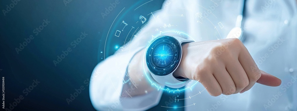 Fototapeta premium Smartwatch with Digital Interface and Health Monitoring Features