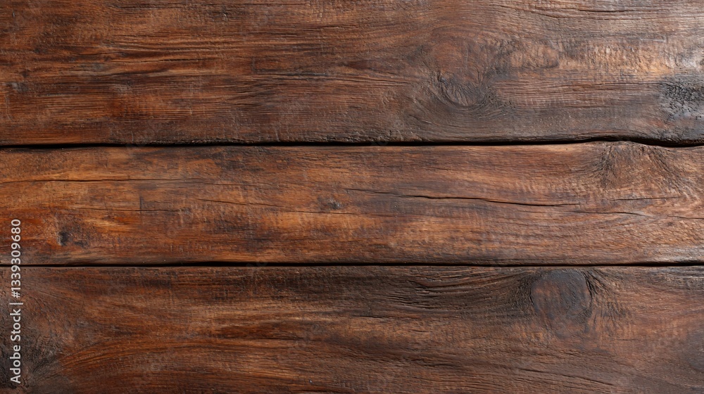 Fototapeta premium Rich wooden texture with warm hues, perfect for rustic design themes, offers a natural and organic backdrop for text.