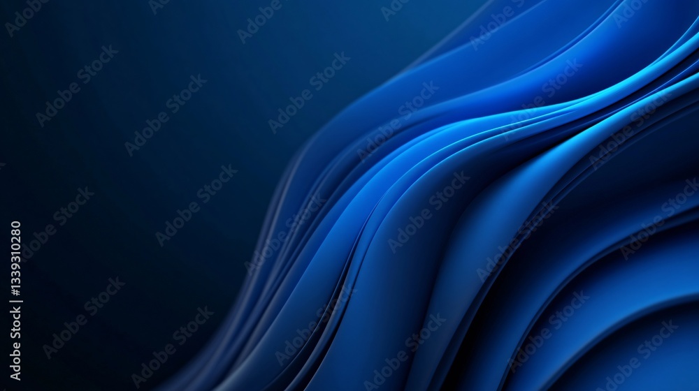 Fototapeta premium Smooth blue fabric draping elegantly, rich texture and depth, suitable for backgrounds or themes of luxury and sophistication.