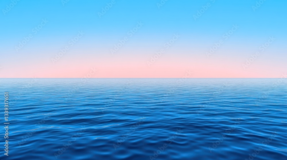 Fototapeta premium Serene Ocean Sunset: A Tranquil Seascape