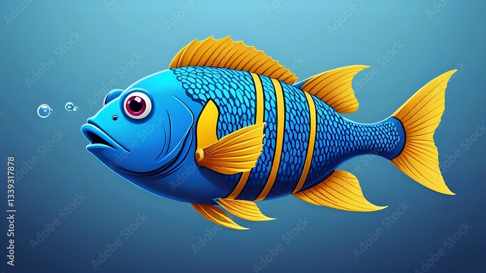 Naklejka premium cartoon fish in ocean