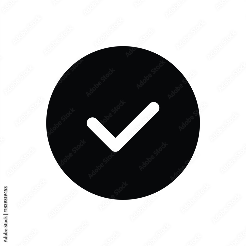 A checkmark inside a circle, representing confirmation, approval, or completion. A checkmark inside a circle, representing confirmation, approval, or completion.