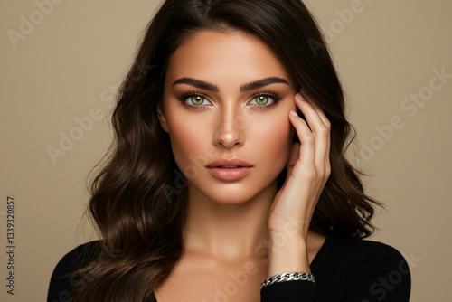 mujer viendo la camara de frente