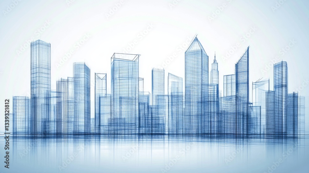 abstract skyscrapers on white background, architectural 3d illustration abstract skyscrapers on white background, architectural 3d illustration