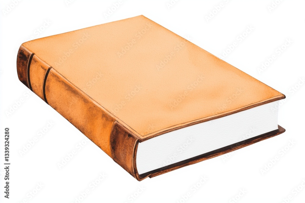 Watercolor book illustration creative studio art piece simple background close-up viewpoint artistic concept, isolated on white background Watercolor book illustration creative studio art piece simple background close-up viewpoint artistic concept, isolated on white background