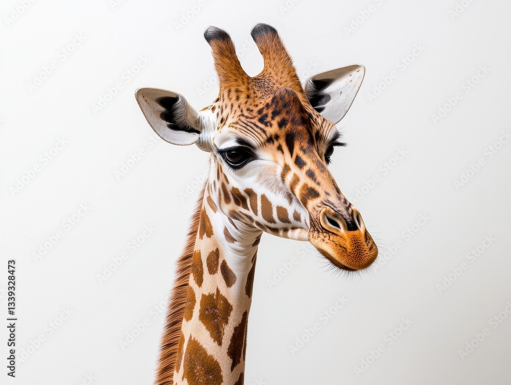 Obraz premium Stunning Close Up Portrait of a Graceful Giraffe in Detailed Shot