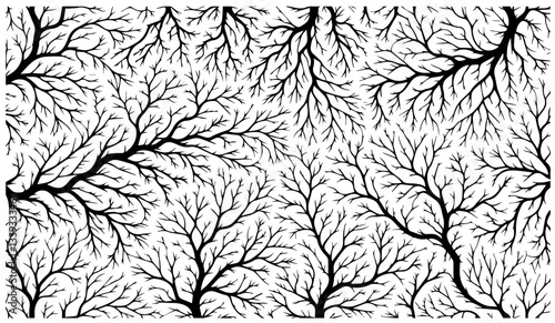 fractal tree branch silhouette pattern for laser cutting and engraving monochrome vector