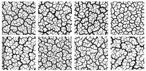 collection of cracked ground textures in hand drawn distressed style