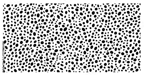 dalmatian seamless pattern with irregular black spots on white background vector