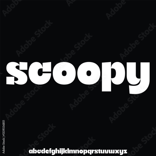 Bold rounded retro style alphabet display font vector. Groovy typeface