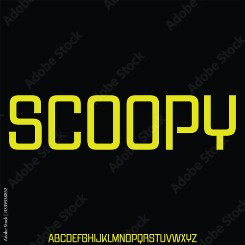 Bold rounded retro style alphabet display font vector. Groovy typeface