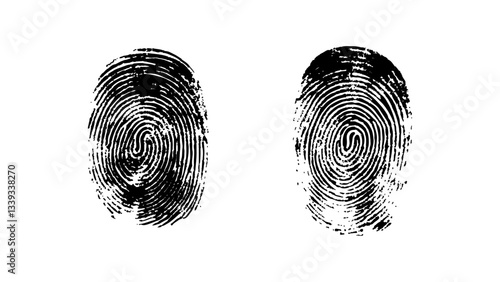 Fingerprint isolated on transparent background. Vector black fingerprint on white Transparent background.	Detailed fingerprint on grunge background symbolizing identity verification. Vector black. 