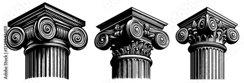 ionic column capital in classical architectural style