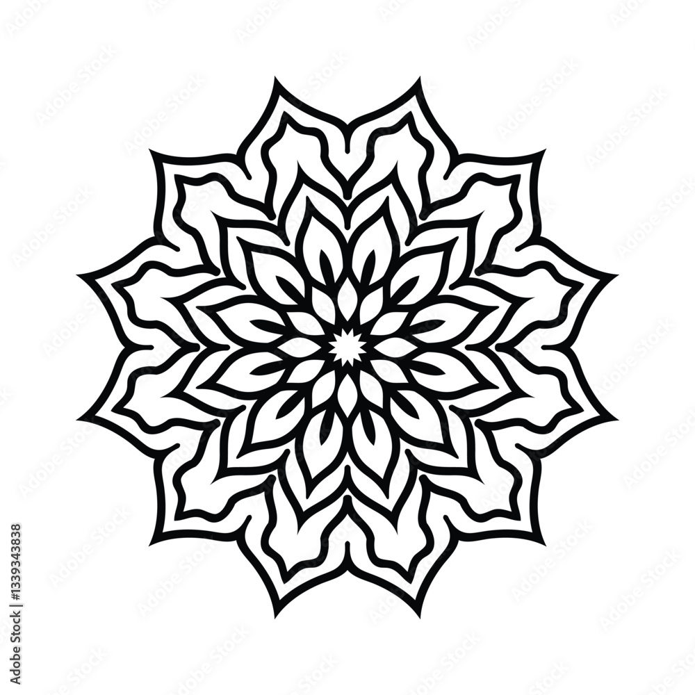 Vector line art minimal mandala design illustration for decoration Vector line art minimal mandala design illustration for decoration