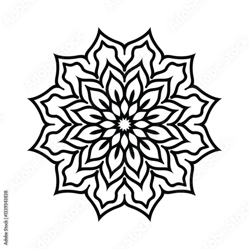 Vector line art minimal mandala design illustration for decoration