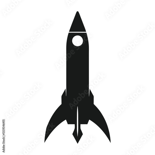 space rocket silhouette vector illustration