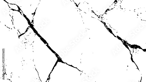crack concrete white wall or Cement wall background, grunge wall texture with crack. Abstract fracture design. Crack texture lines isolated on white background.	