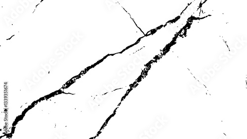 crack concrete white wall or Cement wall background, grunge wall texture with crack. Abstract fracture design. Crack texture lines isolated on white background.	