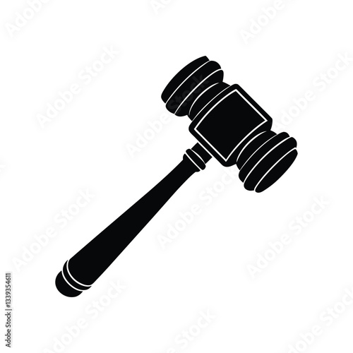 gavel render silhouette vector art illustration