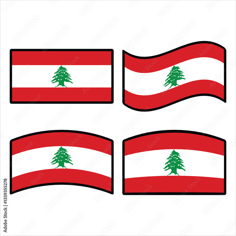 Lebanon flag wave vector illustration modern simple design Lebanon flag wave vector illustration modern simple design