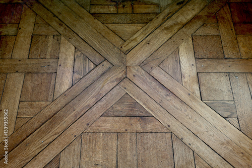 Fotografie Parquet de Versailles ancien en chêne massif