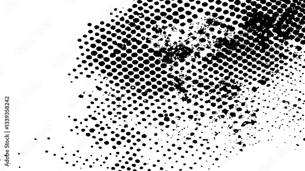 Vector abstract modern design. Black white halftone dotted white background. Black spots, splashes and dotted paint marks on a white background. grunge texture of old background Vector abstract modern design. Black white halftone dotted white background. Black spots, splashes and dotted paint marks on a white background. grunge texture of old background