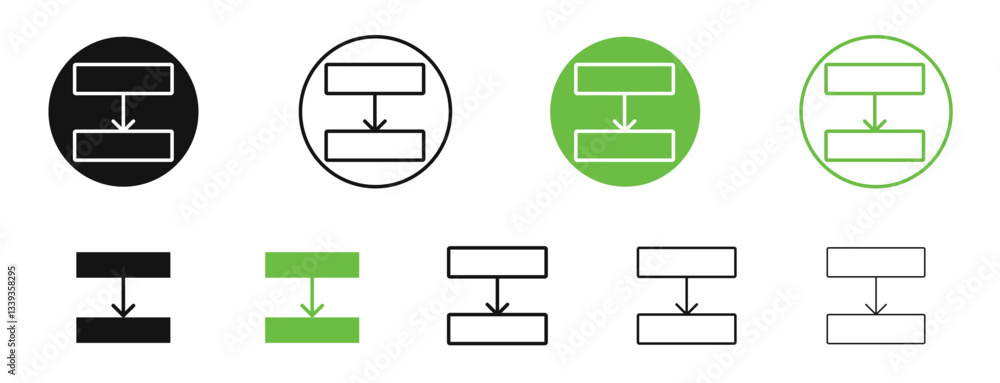 Diagram next icons in black and green colors. vector pack Diagram next icons in black and green colors. vector pack