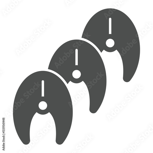 Pieces of fish fillet solid icon, fishery cooking concept. Vector graphics. Fresh fish sign on white background, glyph style icon for mobile or web design.