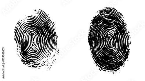 Fingerprint isolated on transparent background. Vector abstract fingerprint with modern design and fingerprints on a background	