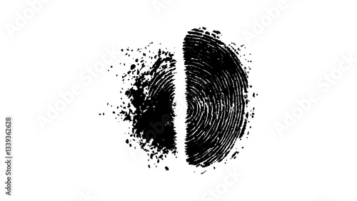 Fingerprint isolated on transparent background. Vector abstract fingerprint with modern design and fingerprints on a background	