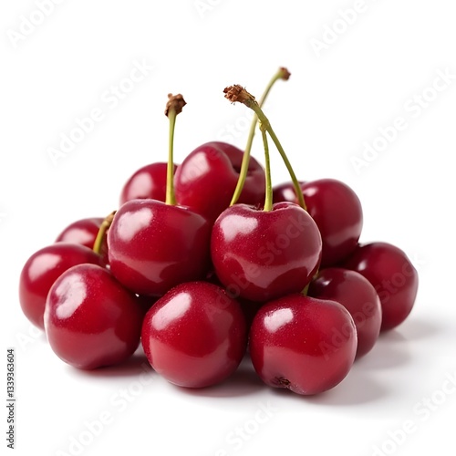 Wallpaper Mural A Luscious Pile Of Ripe Cherries, Plump And Juicy, Glistening With Summers Sweetness Against A Bright White Background Torontodigital.ca