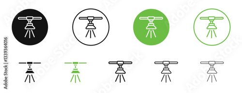 Sprinkler icons in black and green colors. vector pack