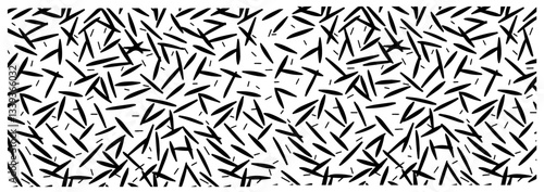 abstract seamless pattern with scattered black lines in vector shape