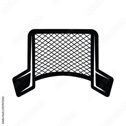 hockey goal silhouette vector art illustration