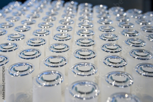 Empty clean medical syringes located in a special nest