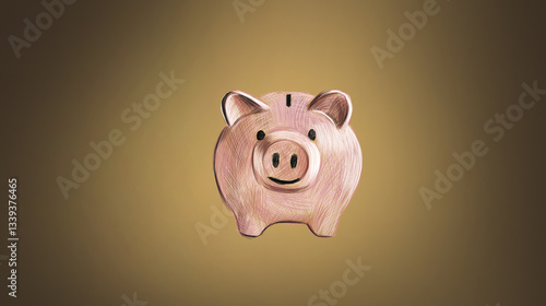 pig on a white background. symbol of pig and money.
