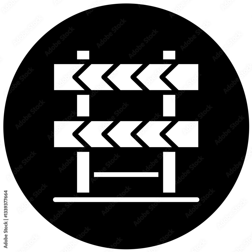 Fototapeta premium Construction Barrier Vector Design Icon Style