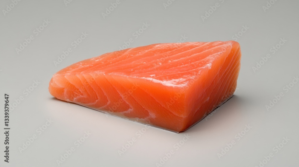 A Close-Up View of a Raw Salmon Fillet A Close-Up View of a Raw Salmon Fillet