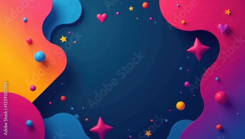 Abstract geometric shapes, vibrant colors, modern style , background, colorful wallpaper, bright