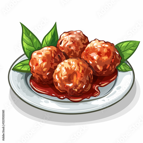 Meatball isolated 