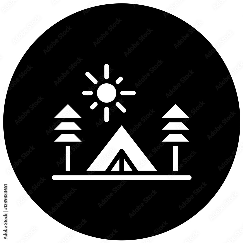 Green Camp Vector Design Icon Style Green Camp Vector Design Icon Style